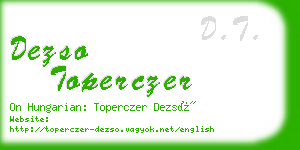 dezso toperczer business card